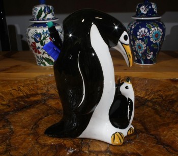 Penguin Handmade Iznik Ceramic Pencil Holder - 2