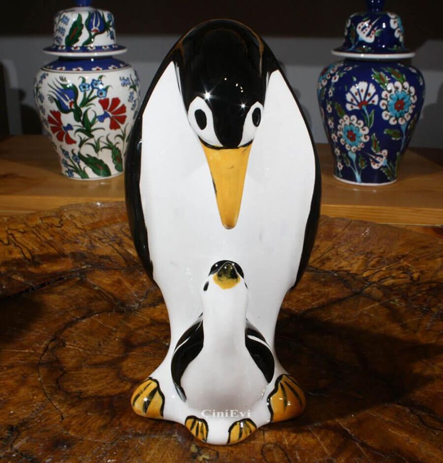 Penguin Handmade Iznik Ceramic Pencil Holder - 1