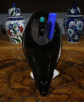Penguin Handmade Iznik Ceramic Pencil Holder - 3