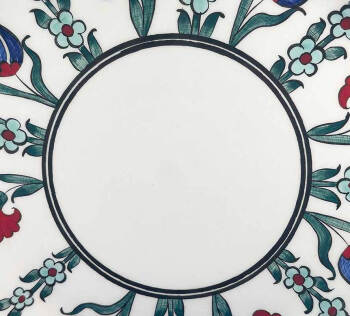 Personalized Tulip and Carnation Pattern Iznik Ceramic Plate - 3
