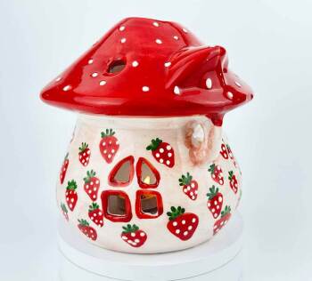 Photophore et porte-encens Jardin de fraises - Çini Evi