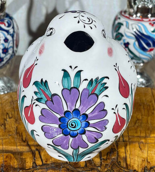 Pigeon Candle Holder with Tulip and Hyacinth Motif - 3