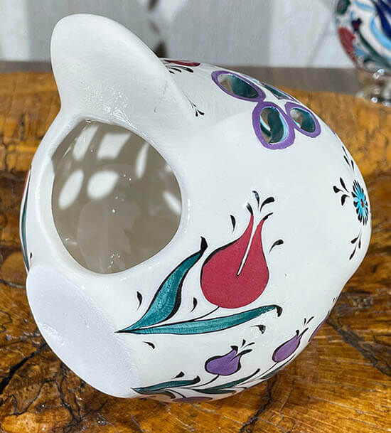 Pigeon Candle Holder with Tulip and Hyacinth Motif - 3