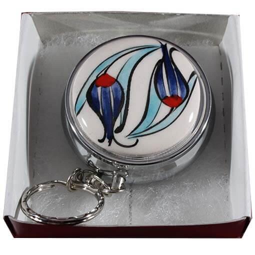 Pilulier en céramique Iznik motif tulipe inversée et droite - 1