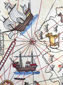 Piri Reis Map Iznik Ceramic Plate - 2