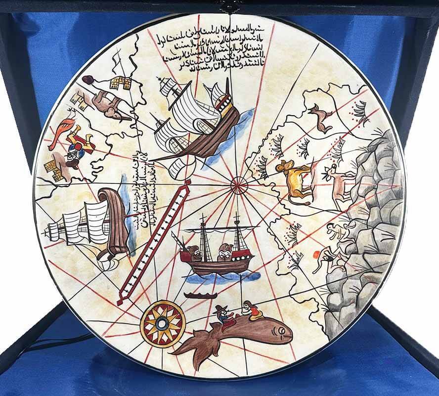 Piri Reis Map Iznik Ceramic Plate - 1