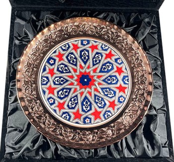Plaque en bronze de 25 cm avec motif étoile seldjoukide - 3