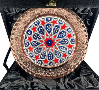 Plaque en bronze de 25 cm avec motif étoile seldjoukide - 1