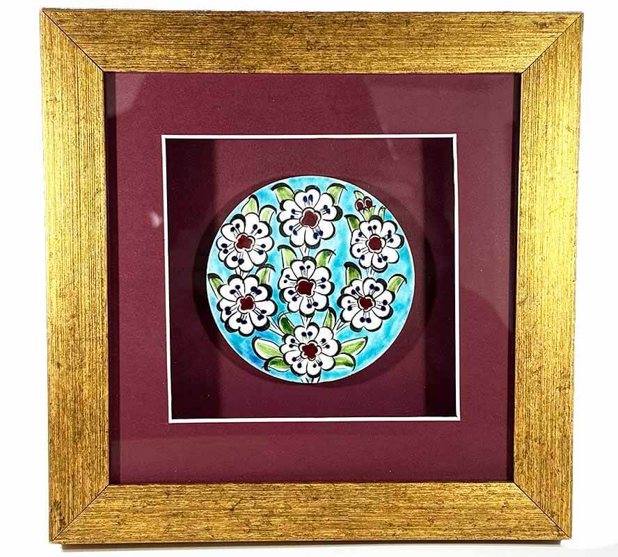 Plaque en céramique d’Iznik avec motif de l’Arbre de Vie sur fond turquoise – Cadeau décoratif symbolique - 1