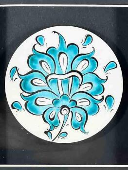 Plaque en céramique d'Iznik avec motif de lotus – Cadeau VIP symbolique et raffiné - Çini Evi (1)
