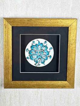 Plaque en céramique d'Iznik avec motif de lotus – Cadeau VIP symbolique et raffiné - 5