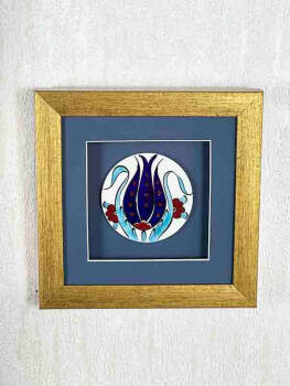 Plaque en céramique d’Iznik avec motif de tulipe – Cadeau de prestige pour un maire - 5