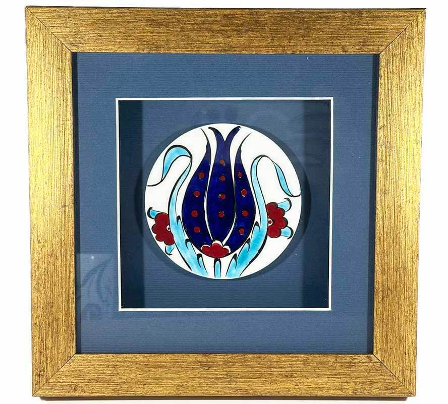 Plaque en céramique d’Iznik avec motif de tulipe – Cadeau de prestige pour un maire - 1