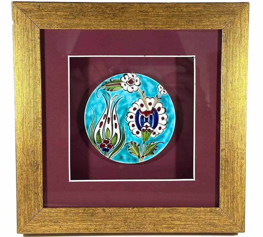 Plaque en céramique d’Iznik avec motif de tulipe – Cadeau symbolique pour un président d’association - 1