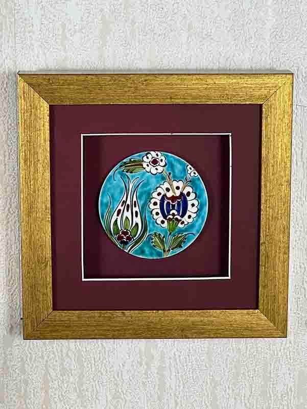 Plaque en céramique d’Iznik avec motif de tulipe – Cadeau symbolique pour un président d’association - 5