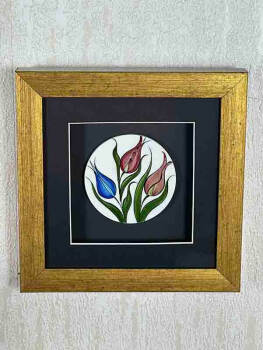 Plaque en céramique d’Iznik avec motif de tulipe d’Istanbul – Cadeau raffiné à valeur symbolique - 5