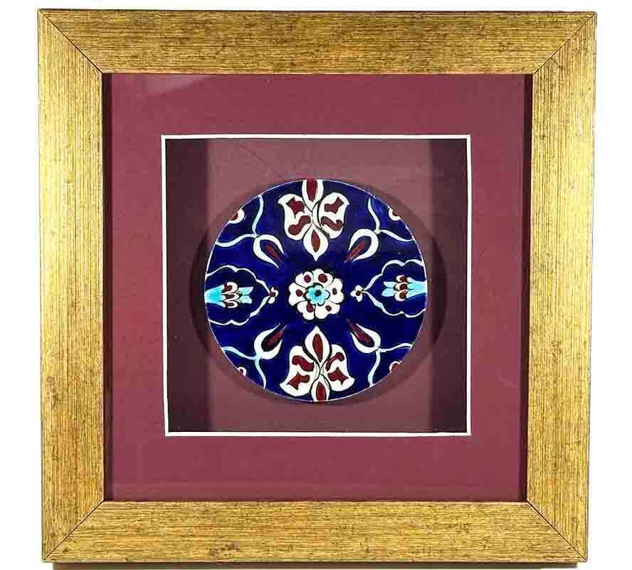 Plaque en céramique d’Iznik – Motif Jardin Nocturne | Cadeau de promotion élégant - 1