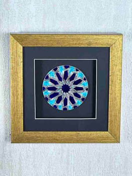 Plaque avec passe-partout en céramique d’Iznik motif étoile seldjoukide - 4