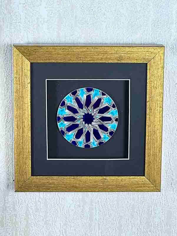 Plaque avec passe-partout en céramique d’Iznik motif étoile seldjoukide - 4