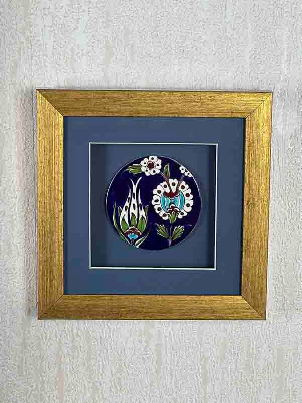 Plaque en céramique d’Iznik motif jardin nocturne - 5