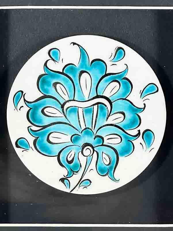 Plaque en céramique d’Iznik motif lotus pour cadeau VIP - 2
