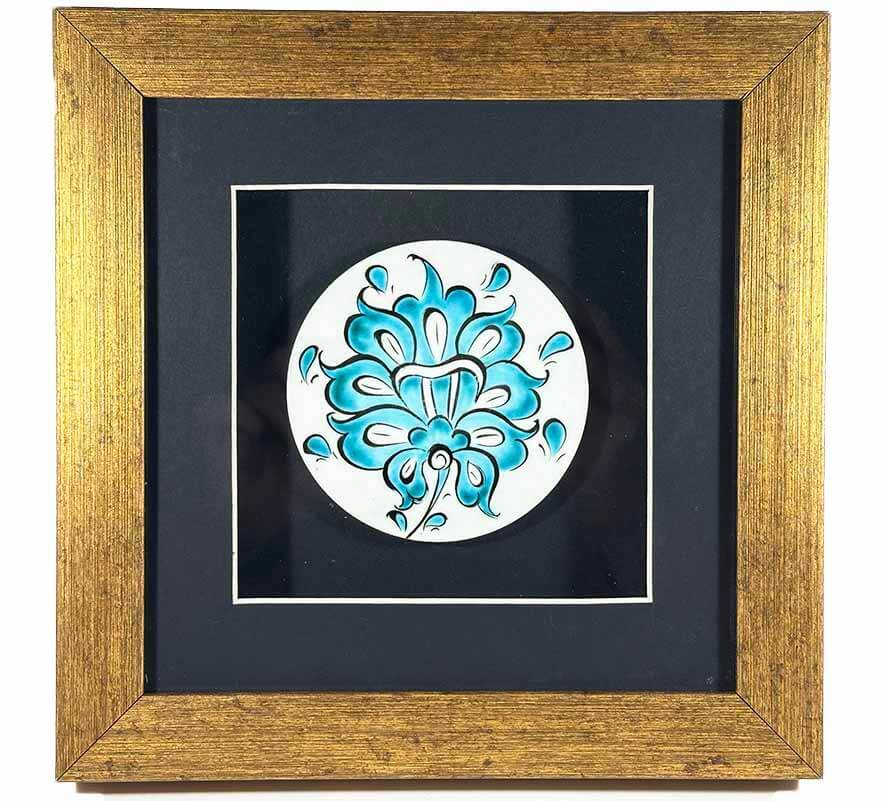 Plaque en céramique d’Iznik motif lotus pour cadeau VIP - 1