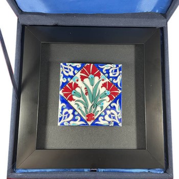 Plaque en céramique motif fleur d’œillet - 2