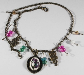 Plum Tulip Iznik Ceramic Anklet - 1