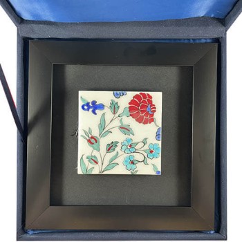 Pomegranate Flower Pattern Ceramic Plaque - Çini Evi (1)