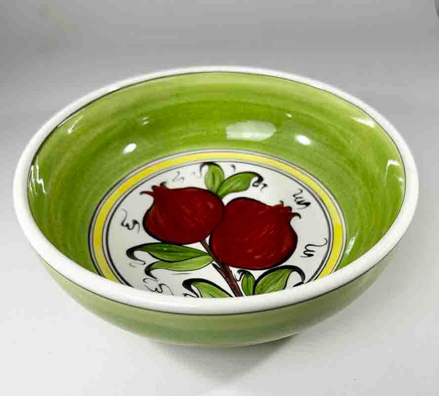 Pomegranate Motif Iznik Ceramic Salad Bowl - 1