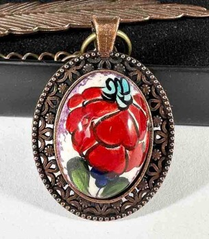 Pomegranate Motif Iznik Tile Bookmark - Çini Evi