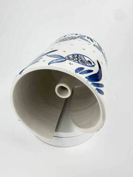 Porte-essuie-tout en céramique à motif de poissons de la mer Égée - 2