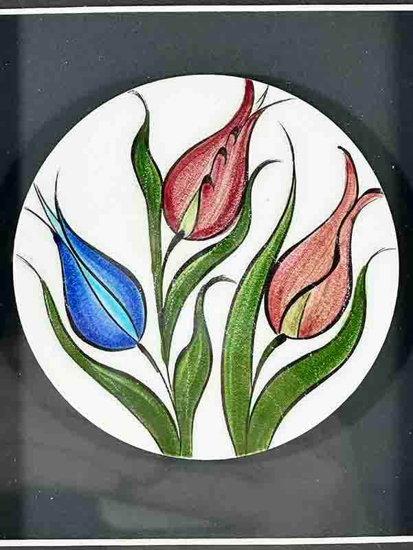 Produktbeschreibung (auf Deutsch, SEO-optimiert): İznik Keramikplakette mit Istanbul-Tulpenmotiv – Symbol für Eleganz, Spiritualität und osmanische Ästhetik - 2