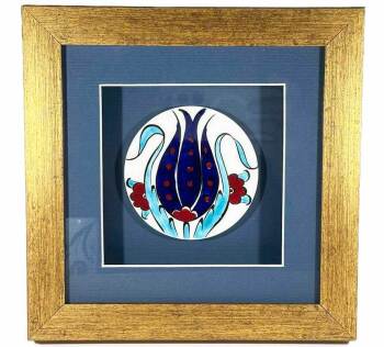 Iznik-Keramikplakette mit Tulpenmotiv als Geschenk für Bürgermeister - Çini Evi