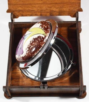 Purple Carnation Makeup Mirror - Çini Evi (1)