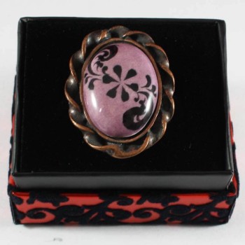 Purple clover rings with ivy-edged - 1