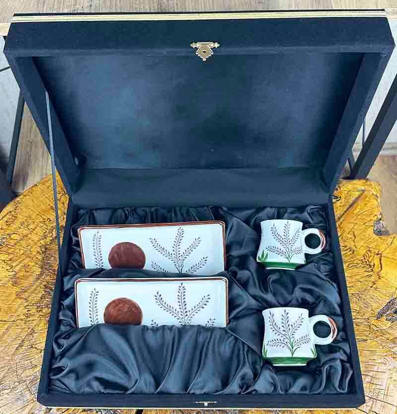 Purple Lavender Motif Ceramic Coffee Presentation Set - For Daily Coffee Enjoyment - 4