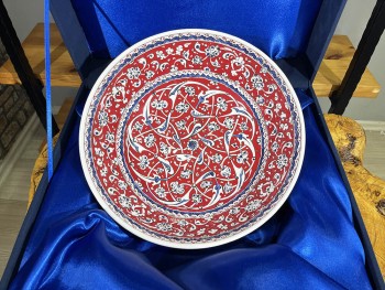 Red and White Baba Nakkaş Patterned 30 cm Bowl - 4