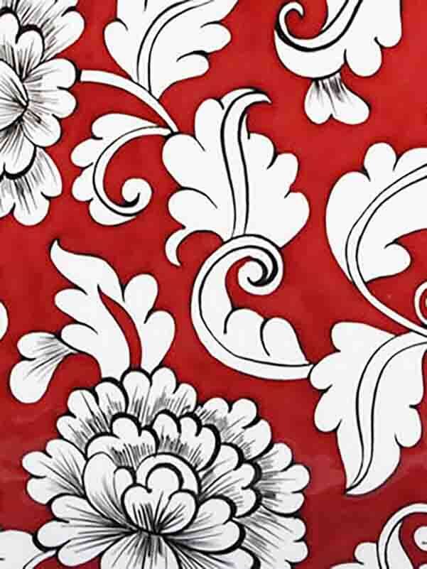 Red Background 25 cm Iznik Ceramic Plate - 2
