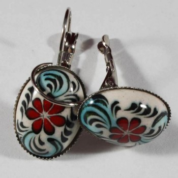 Red Magic Iznik Ceramic Earrings - Çini Evi