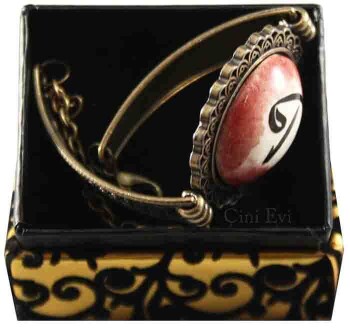 Red Vav and Elif Pattern Ceramic Bracelet - 2
