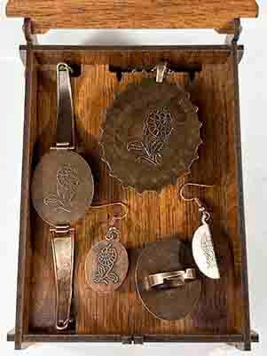 Vav Motif Iznik Ceramic Religious Gift Jewelry Set - 3