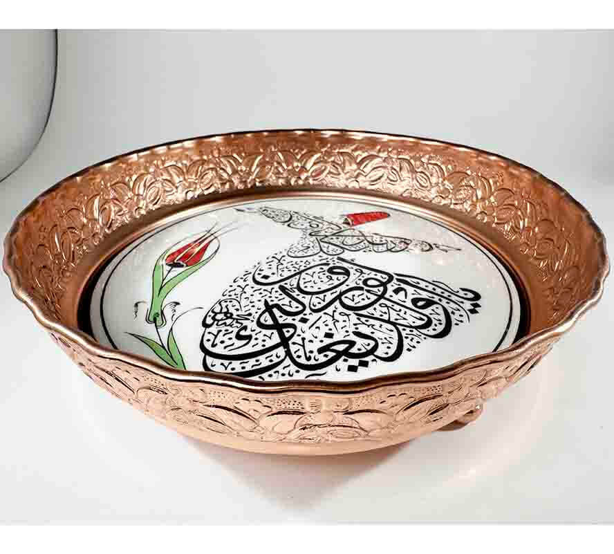 Religious Motif Gold Sugar Bowl - 1