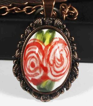 Rose Pattern Iznik Ceramic Bookmark Gift for Loved One - 1