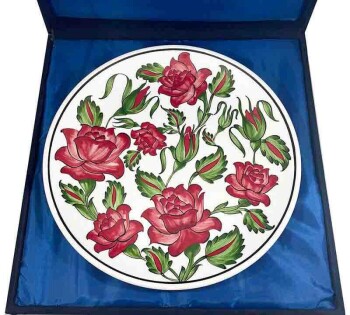 Rose Pattern VIP Gift Iznik Plate - 3