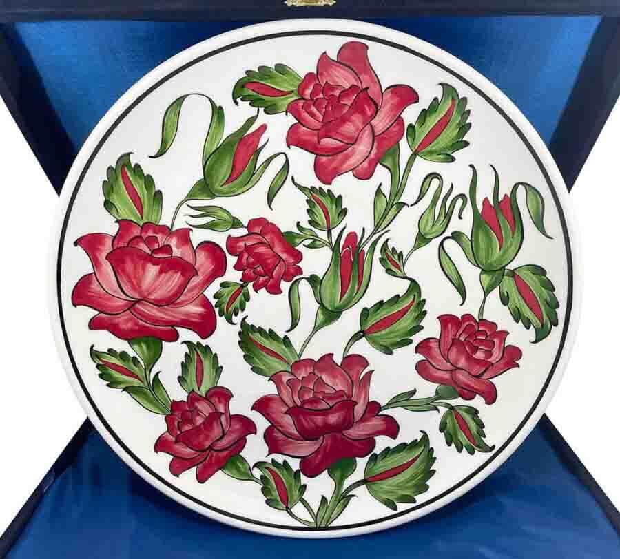 Rose Pattern VIP Gift Iznik Plate - 1