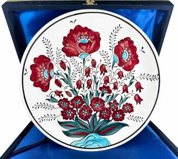 Rose Pattern VIP Iznik Plate 25 cm - Çini Evi