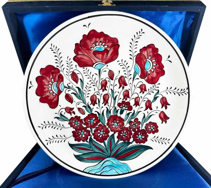 Rose Pattern VIP Iznik Plate 25 cm - 1