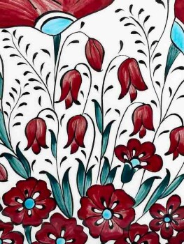 Rose Pattern VIP Iznik Plate 25 cm - Çini Evi (1)