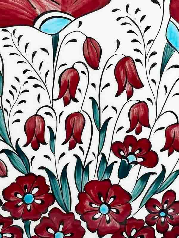 Rose Pattern VIP Iznik Plate 25 cm - 2